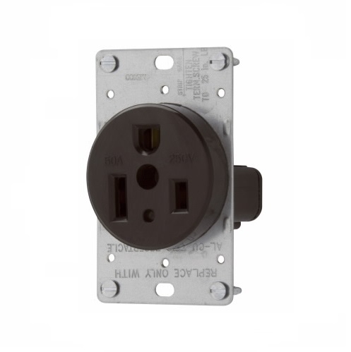 Eaton Wiring 50 Amp Power Receptacle, NEMA 6-50R, Black (Eaton Wiring