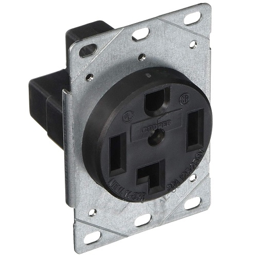 Brown Eaton 1263 30-Amp 2-Pole 3-Wire 125-Volts Heavy Duty Grade Flush Mount Power Receptacle 