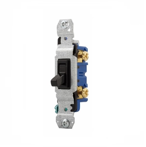 Eaton Wiring 15 Amp Toggle Switch, Single-Pole, Black (Eaton Wiring ...