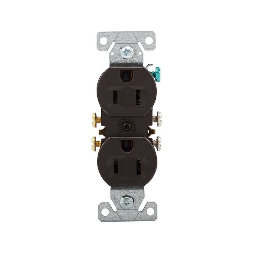 Eaton Wiring 15 Amp NEMA 515R 125V Duplex Receptacle Outlet, Brown