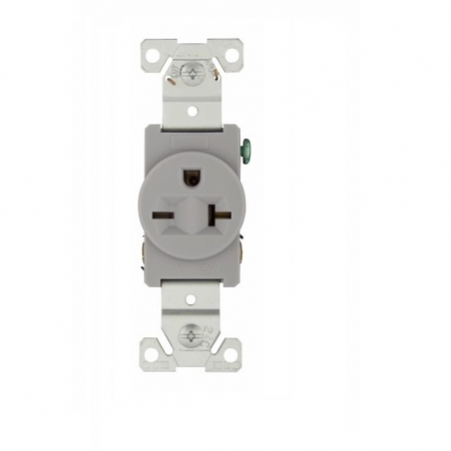 Eaton Wiring 20 Amp NEMA 620R 250V Premium Single Receptacle, Gray