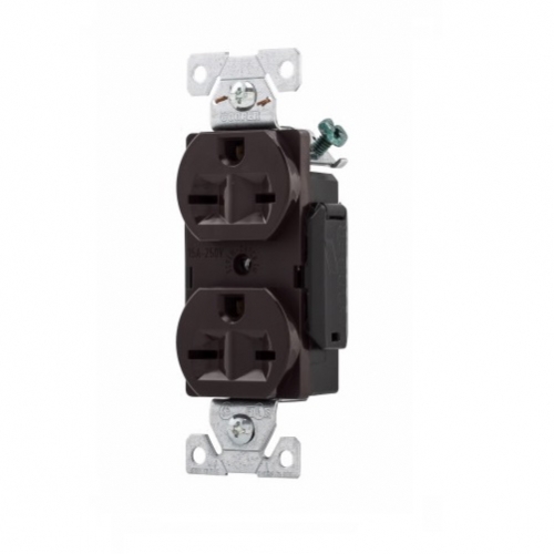 Eaton Wiring 15 Amp 250V Construction Grade Duplex Receptacle, Brown