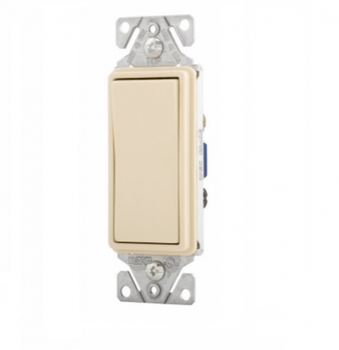 Eaton 15 Amp Lighted 3 Way Rocker Switch Ivory