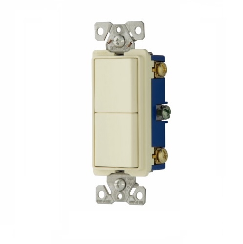 Eaton Two 15 Amp 3 Way Switches Rocker Switch Auto Ground Almond