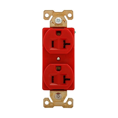 Eaton Wiring 20A Modular Duplex Receptacle, 2-Pole, 3-Wire, 125V, Red ...