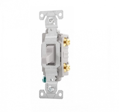 Eaton Wiring 15 Amp Toggle Switch, Single Pole, 120/277V, Gray (Eaton ...