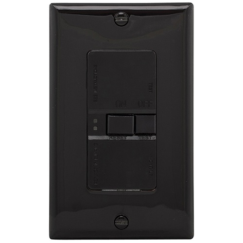 Eaton Wiring 20 Amp Blank Face GFCI Receptacle Outlet, Black (Eaton