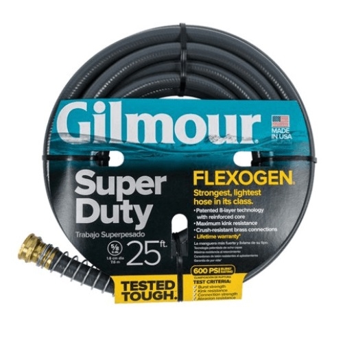 Gilmour 5/8in x 25ft Super Duty Flexogen Hose, Gray (Gilmour 305