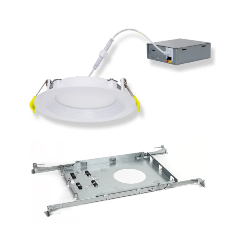 4 Inch Ultra-Thin Recessed LED Downlight, 9W 750LM, WiFi Smart RGBCW, White Trim, Wet Rated, Triac Dimmable, ETL, FCC, Energy Star, (6 Pack