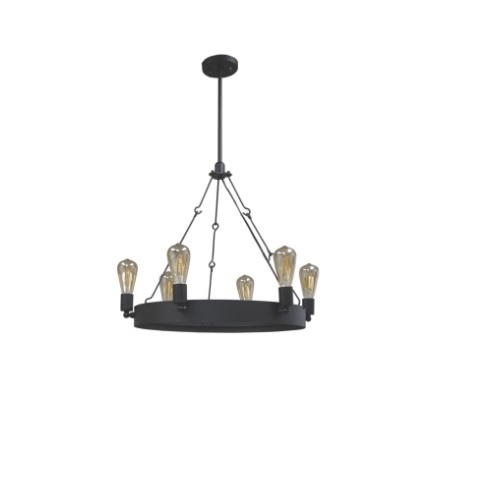 HomEnhancements Justin Series Ring Chandelier, 6-Light, E26, Matte