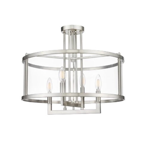 Semi flush mount lighting brushed nickel on sale