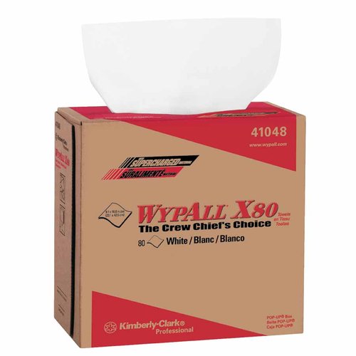 Popup Box of 80 Unscented Cotton White Paper Towels ( 41048