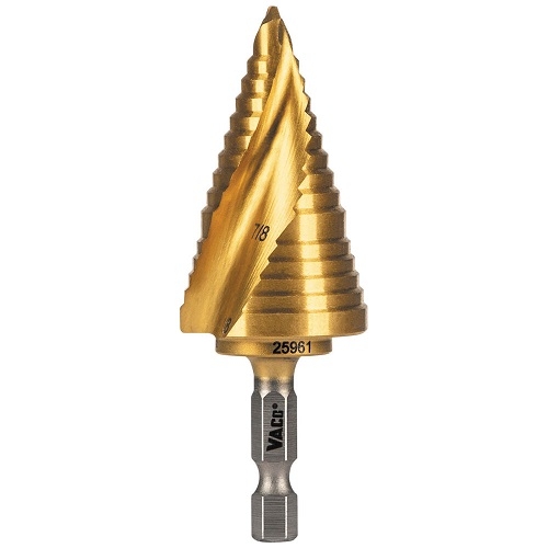 Klein Tools 0.88-in to 1.13-in Spiral Double-Fluted Step Drill Bit, VACO (Klein Tools 25961)