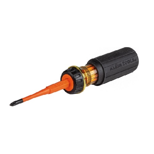 Klein Tools 2-in-1 Flip-Blade Screwdriver, #1 Phillips & 3/16-in Slotted End (Klein Tools 32286)