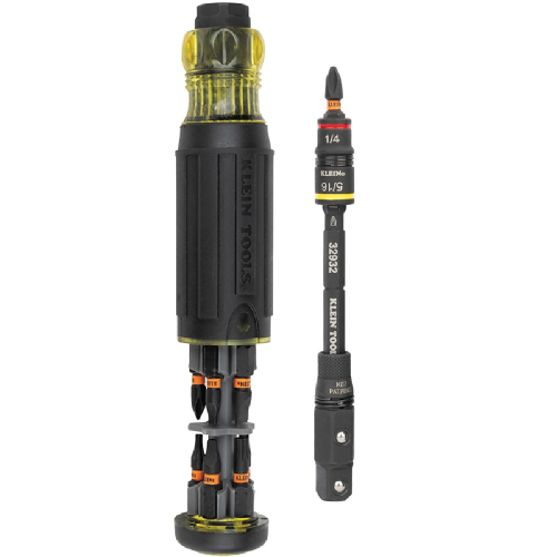 Klein Tools 16-in-1 KNECT Impact Rated Hybrid Screwdriver/ Nut Driver, Steel, Blk (Klein Tools 32516HD)