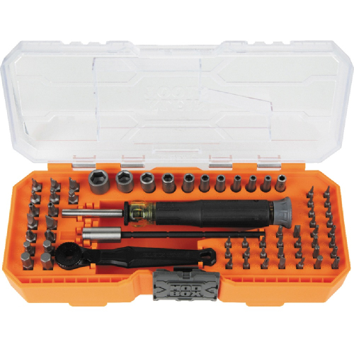 Klein Tools 64-Piece Precision Ratchet and Driver System, Low Profile, Black (Klein Tools 32787)