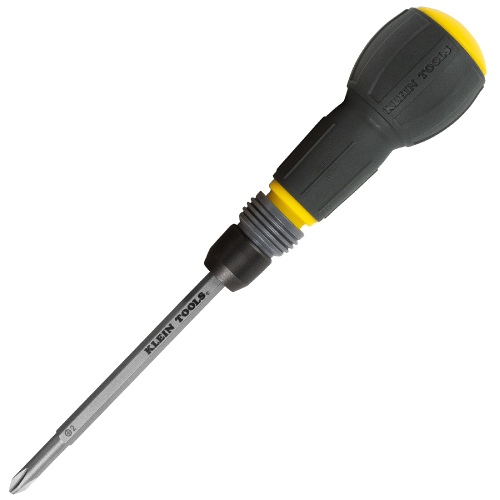 Klein Tools 6-in Fastbit Tru-Grip Screwdriver, Phillips and Slotted Bits, Gray (Klein Tools 32960A)
