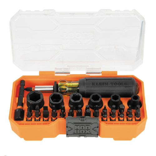 Klein Tools 38-Piece ProFlex Impact Screwdriver Bit & Socket Set, MODbox, Orange (Klein Tools 33805)