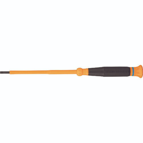 Klein Tools 1000V Insulated Precision Screwdriver, 1/8in Slotted, 4in Shank, Blue (Klein Tools 6254INS)