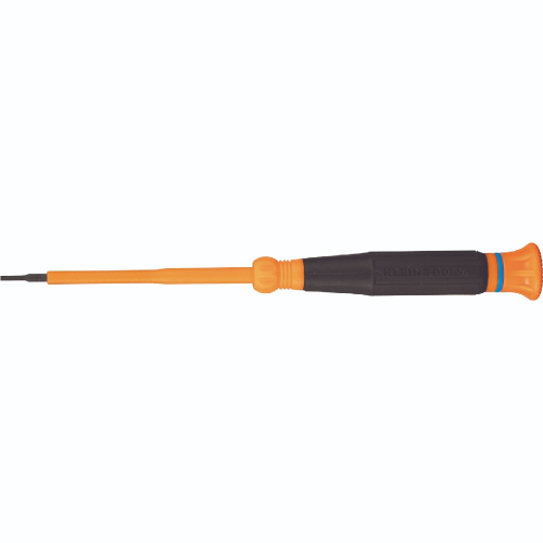 Klein Tools 1000V Insulated Precision Screwdriver, 1/16in Slotted, 3in Shk, Blue (Klein Tools 6273INS)