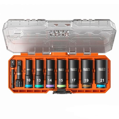 Klein Socket Set Deep Klein Tools 3/8-in KNECT Deep-Well Drive Impact Socket Set, Metric, 9 ...