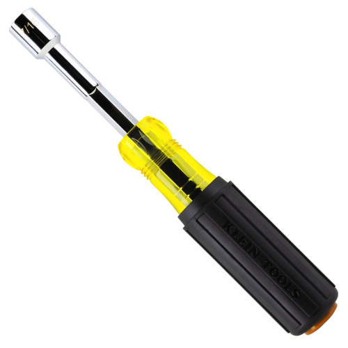 Klein Tools 7/16-in Heavy-Duty Color-Coded Hollow-Shaft Nut Driver, Magnetic (Klein Tools 654716MAG)