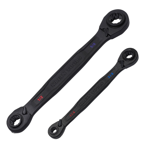 Klein Tools 4-in-1 Ratcheting Wrench Set, SAE, Color Coded Markings, 2 ...