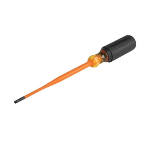 Klein Tools 3/16-in Slim Tip Insulated Screwdriver, 6-in Shank, Round (Klein Tools 6916INS)