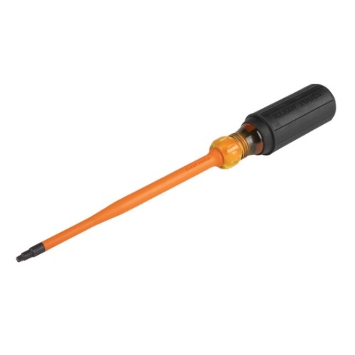 Klein Tools 10-in Slim-Tip Insulated Screwdriver, Square, Round Shank, 1000V, Pack of 6 (Klein Tools 6946INS)