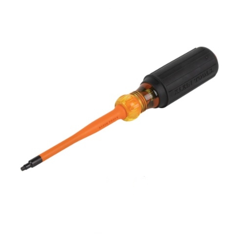 Klein Tools 4-in Slim-Tip Insulated Screwdriver, #1 Square, Round Shank (Klein Tools 6984INS)