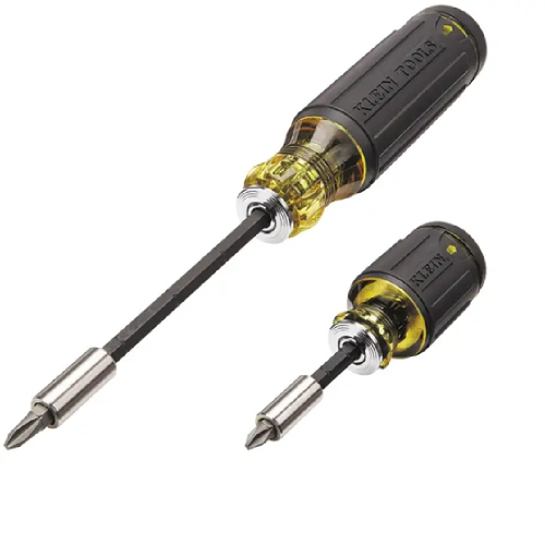Klein Tools Impact Rated Adjustable Length Multi-Bit Screwdriver Set, 2-Piece (Klein Tools 85516)
