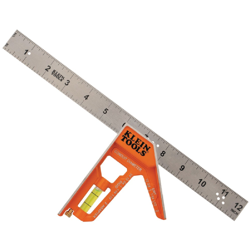 Klein Tools 12-in Electrician's Combination Square, Magnetic, Orange & Gray (Klein Tools 935CSEL)