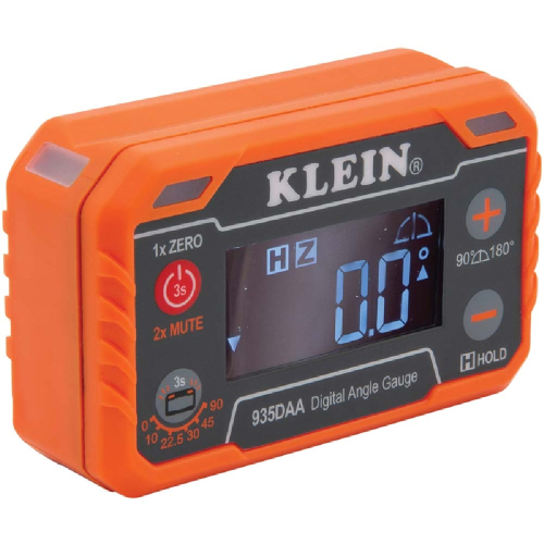 Klein Tools Digital Angle Gauge with Angle Alert, LED Lights, Orange & Gray (Klein Tools 935DAA)