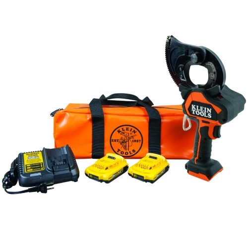 Klein Tools 20V Battery-Operated Closed-Jaw Cable Cutter, EHS, 2 Ah (Klein Tools BAT20GD1)