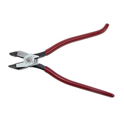 Klein Tools Red 9 inch Ironwork's Pliers with Aggressive Knurl (Klein Tools D201-7CSTA)