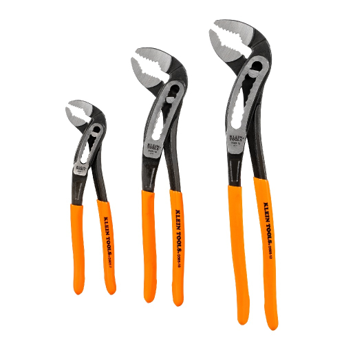 Klein Tools Classic Klaw Pump Pliers Set, 7 inch, 10 inch, and 12 inch, Orange (Klein Tools D5053KIT)