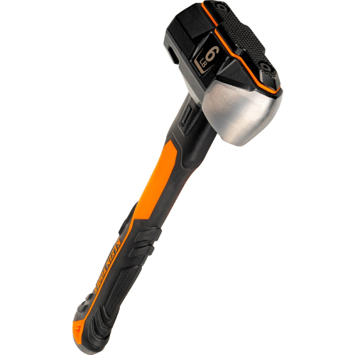 Klein Tools 6lb Fiberglass Handle Wedge Sledge Hammer, Black / Orange (Klein Tools H80606)