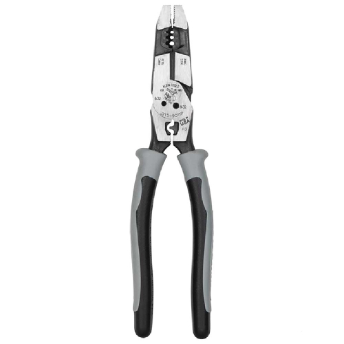 Klein Tools Hybrid Pliers with Crimper, Fish Tape Puller, and Wire Stripper, Gray (Klein Tools J2159CRTP)