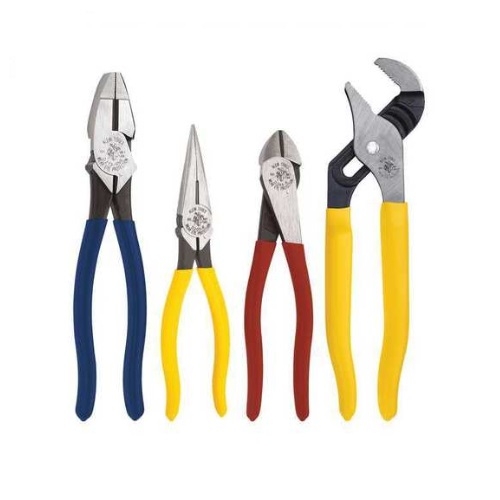 Klein Tools 4 Piece Plier Set w/ Pump Pliers, Dipped Handle (Klein