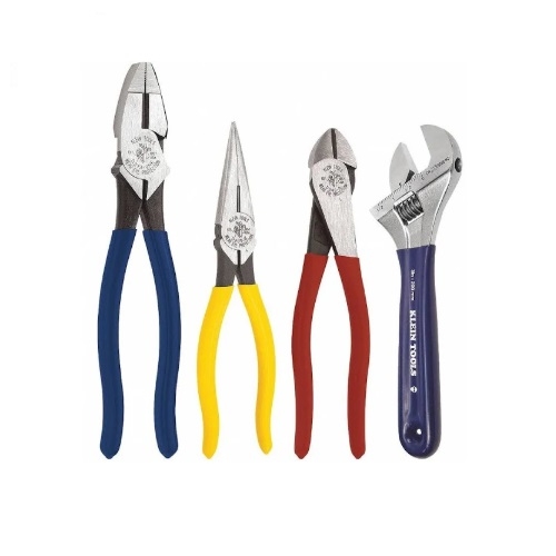 Klein Tools 4 Piece Plier Set, Dipped Handle (Klein Tools 94809)