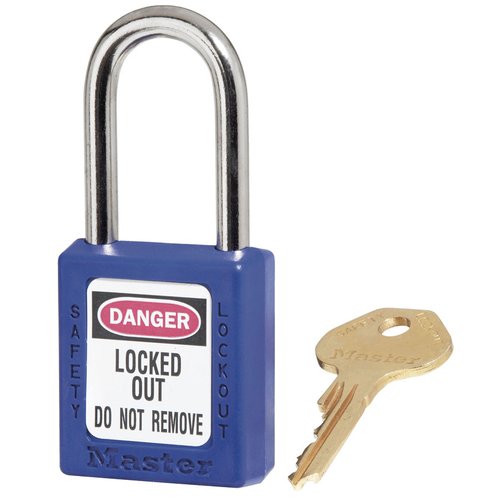 Master Lock Blue Non-Conductive Xenoy No. 410 Safety Lockout Padlock, Case of 6 (Master Lock 410BLU)