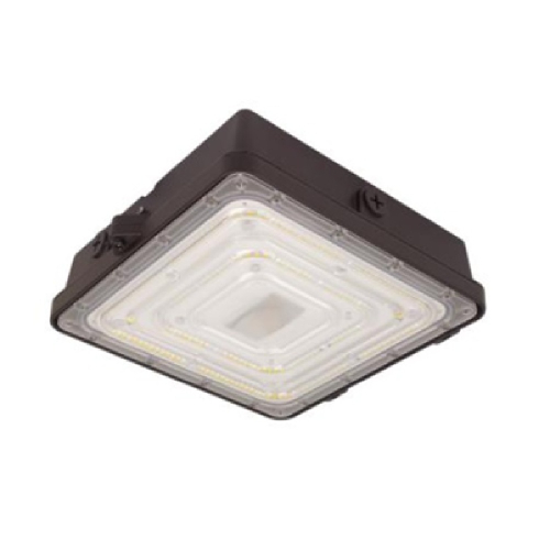 MaxLite 52W 11.08-in LED Canopy Light, 120V-277V, CCT Select, BRZ