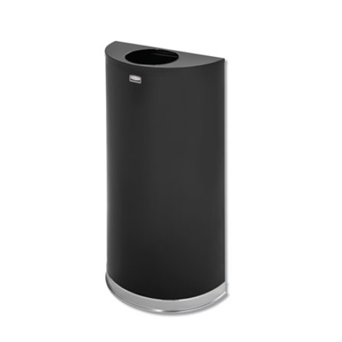 Rubbermaid 12 Gallon Half Round Steel Receptacle (Rubbermaid FGSO1220PLBK)