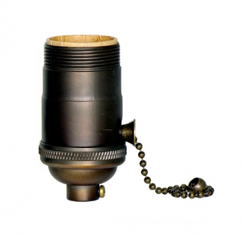 Satco 660W On-off Pull Chain Socket, 250V, Uno Thread, Dark Antique ...