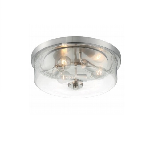 ふぅ3 Nuvo 60W Sommerset Series Flush Mount Ceiling Light w/ Clear Glass