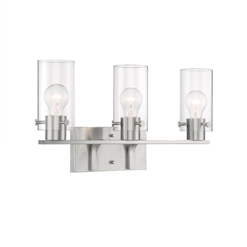 Nuvo 60w Sommerset Series Vanity Light W Clear Glass 3 Lights Brushed Nickel Nuvo 60 7173 Homelectrical Com