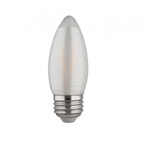 Satco 2W LED C11 Bulb, Dimmable, E26, 120 lm, 120V, 2700K, Satin Spun ...