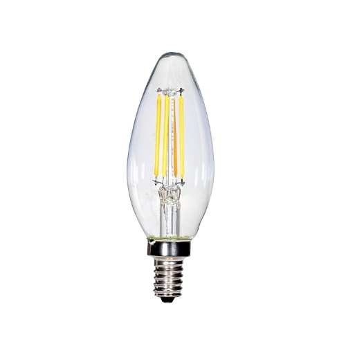Satco 4W LED C11 Bulb, Blunt Tip, Dimmable, E12, 350 lm, 120V, 2700K ...