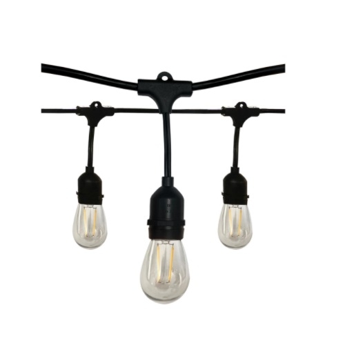 Satco 24ft 12W Decorative LED String Lights, E26, 100 lm, 120V, 2700K