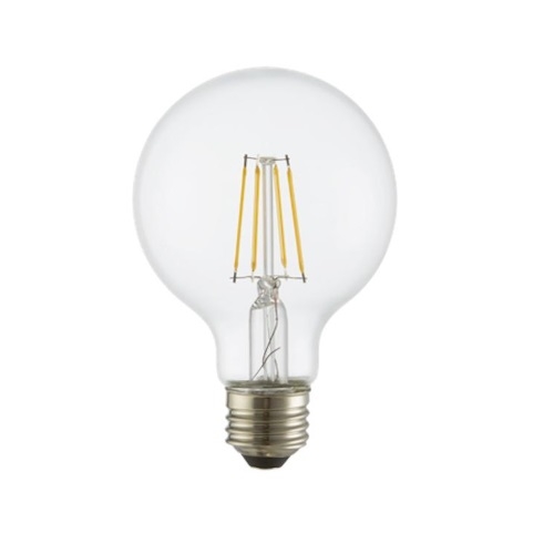 Tcp Lighting 4w Led G25 Filament Bulb Dimmable E26 120v Clear Glass 5000k Tcp Lighting Fg25d4050ec Homelectrical Com